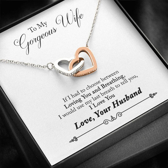 Husband to Wife Hearts Necklace