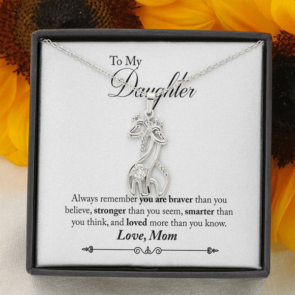 Mom to Daughter Giraffe Necklace